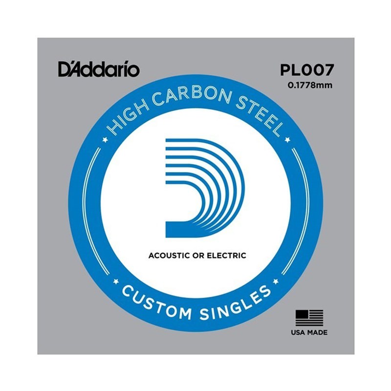 D'Addario PL007 Plain Steel Guitar Single String, .007